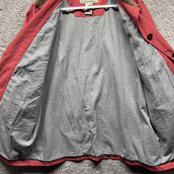 Vintage LL Bean Jacket Womens 2X Pink Barn Chore Coat Canvas Corduroy Collar 90s - Picture 11 of 12